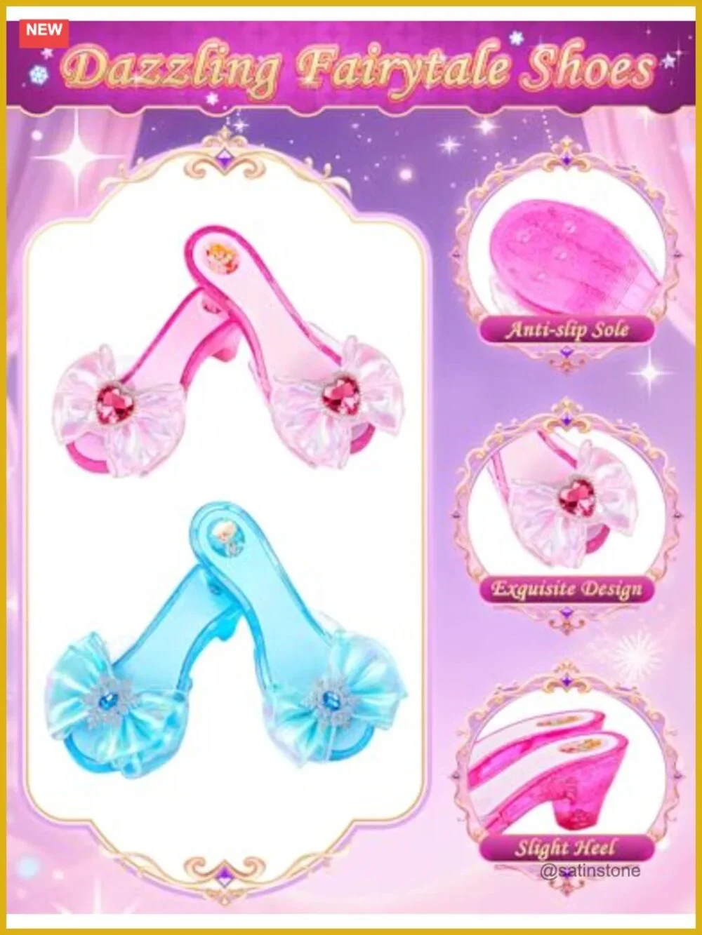 Princess Dress Up Set with Tutu Skirts Capes Shoes Crowns Wands for Little